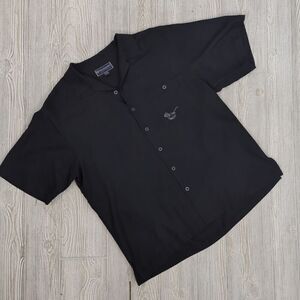 Weekender Casual Lifestyle Men's Size Large Black Hawaiian Button Down Shirt